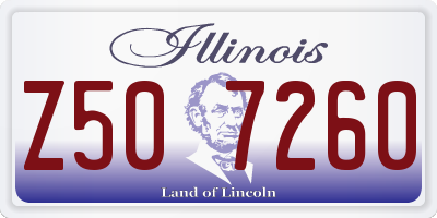 IL license plate Z507260