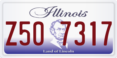 IL license plate Z507317
