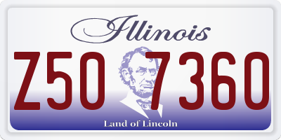 IL license plate Z507360