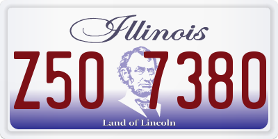 IL license plate Z507380