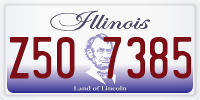 IL license plate Z507385