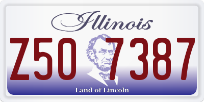 IL license plate Z507387