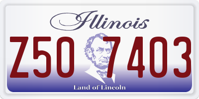 IL license plate Z507403