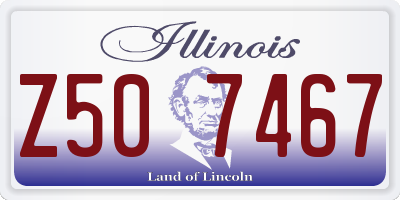 IL license plate Z507467