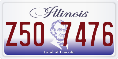 IL license plate Z507476