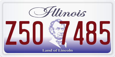 IL license plate Z507485