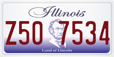 IL license plate Z507534