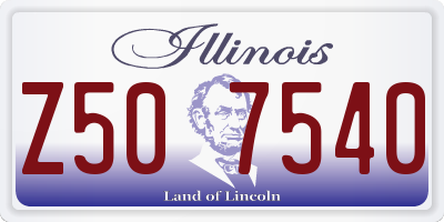 IL license plate Z507540