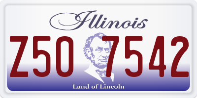 IL license plate Z507542