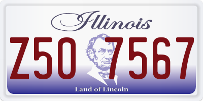 IL license plate Z507567