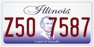 IL license plate Z507587