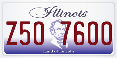 IL license plate Z507600