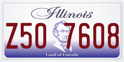 IL license plate Z507608