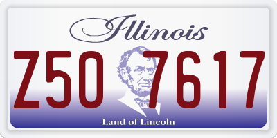 IL license plate Z507617