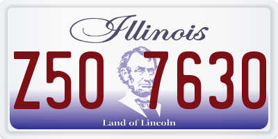 IL license plate Z507630
