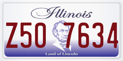IL license plate Z507634