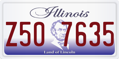 IL license plate Z507635
