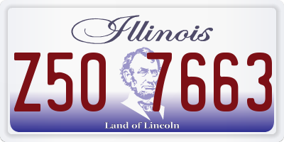 IL license plate Z507663