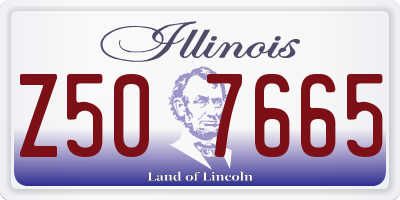 IL license plate Z507665