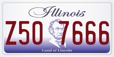 IL license plate Z507666