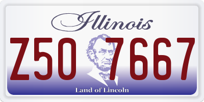 IL license plate Z507667