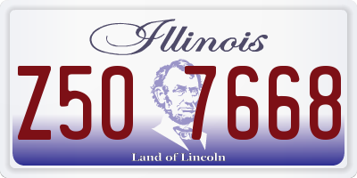 IL license plate Z507668