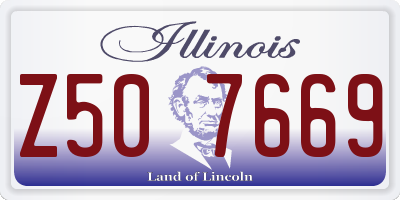 IL license plate Z507669