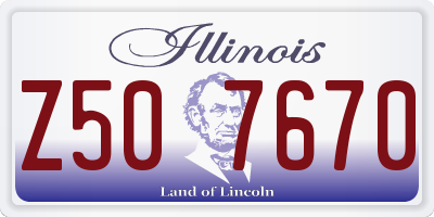 IL license plate Z507670