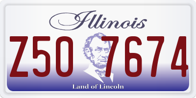 IL license plate Z507674