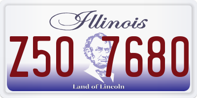 IL license plate Z507680