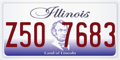 IL license plate Z507683