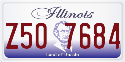 IL license plate Z507684