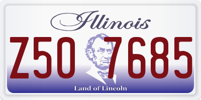 IL license plate Z507685