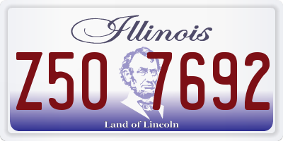 IL license plate Z507692