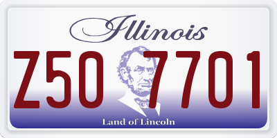 IL license plate Z507701