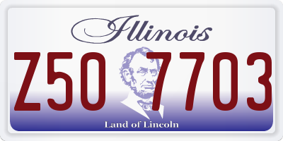 IL license plate Z507703