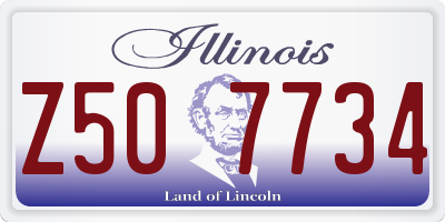 IL license plate Z507734