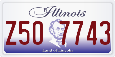 IL license plate Z507743