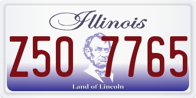 IL license plate Z507765