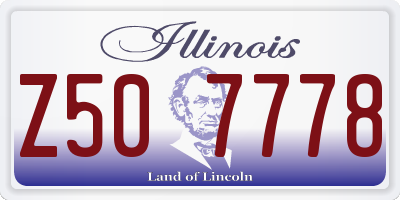 IL license plate Z507778