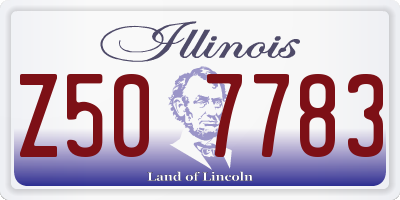 IL license plate Z507783