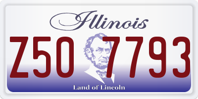 IL license plate Z507793
