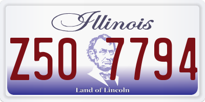 IL license plate Z507794