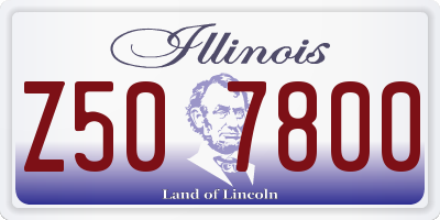 IL license plate Z507800