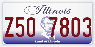 IL license plate Z507803