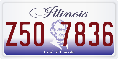 IL license plate Z507836