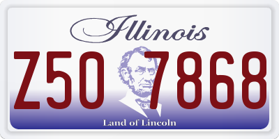 IL license plate Z507868