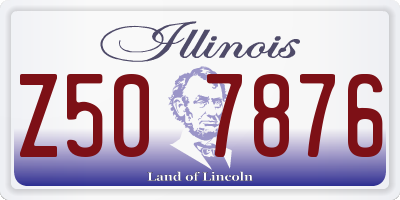 IL license plate Z507876