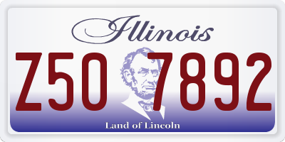 IL license plate Z507892