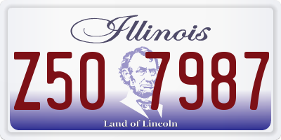 IL license plate Z507987